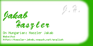 jakab haszler business card